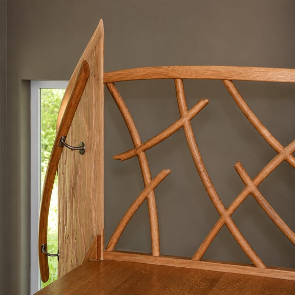 Garde-corps sculpté en bois - Escaliers Léon